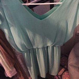 Teal flowy dress